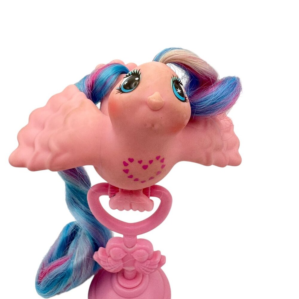 Vintage Fairy Tails True Love Tails Hasbro MLP 1990s Pink Bird & Perch - Picture 4 of 7